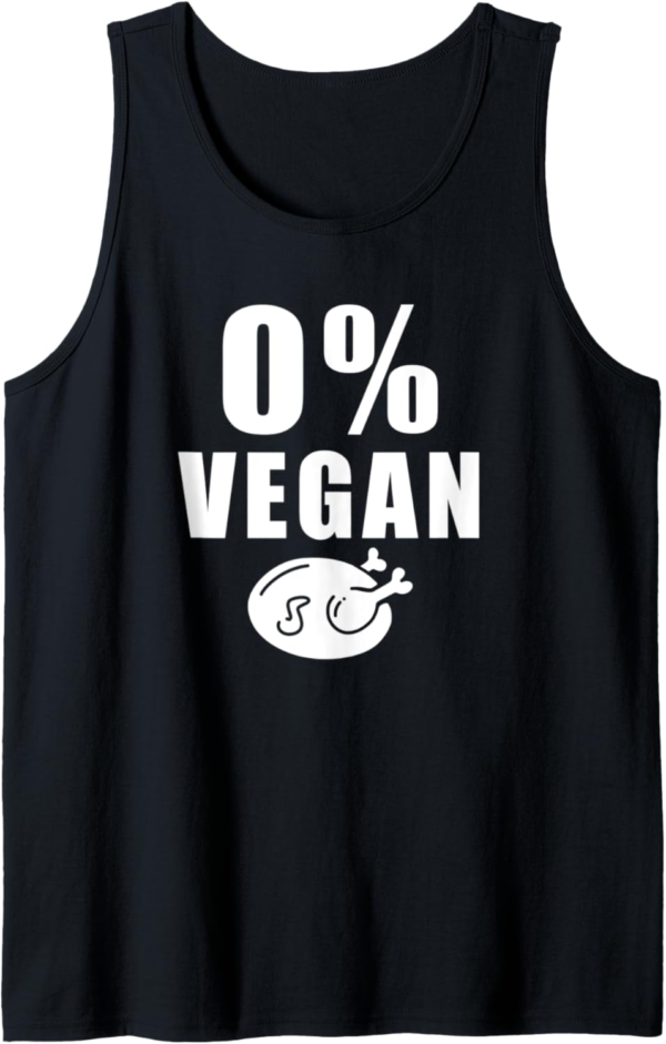 Funny Meat Eater BBQ Carnivore 0% Vegan Tank Top - Image 2